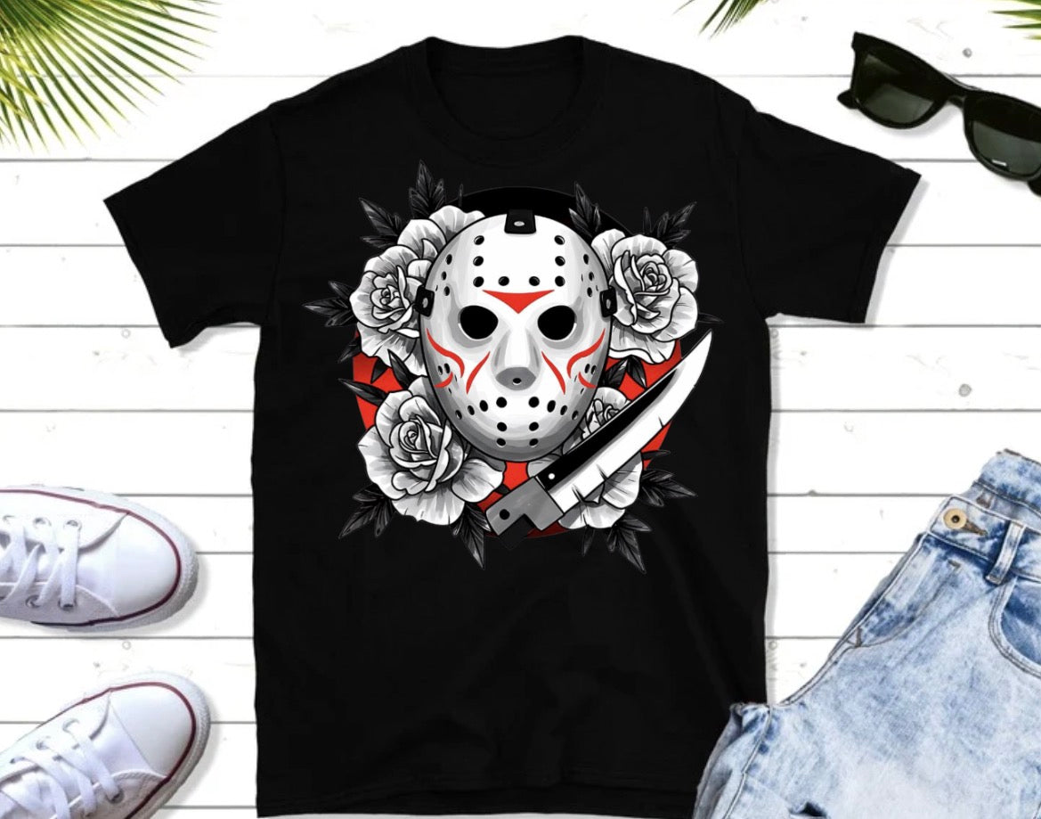 Jason Voorhees Floral T-Shirt