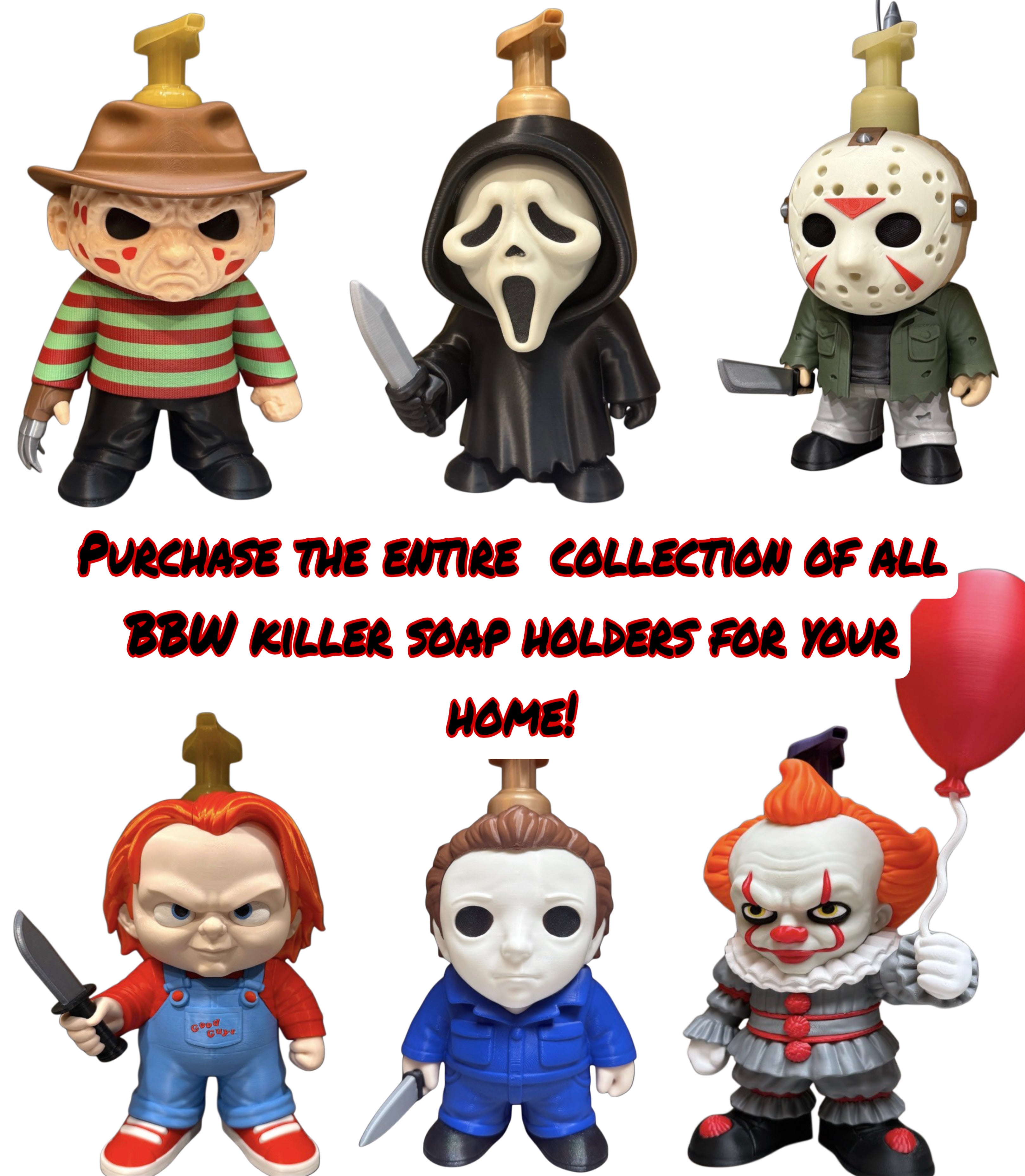 Horror Icons Bath & Body Works Soap Holder Collection | 6-Piece Set