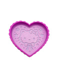 Pink Heart Kitty Trinket Dish – Y2K Scalloped Jewelry Tray & Vanity Catchall