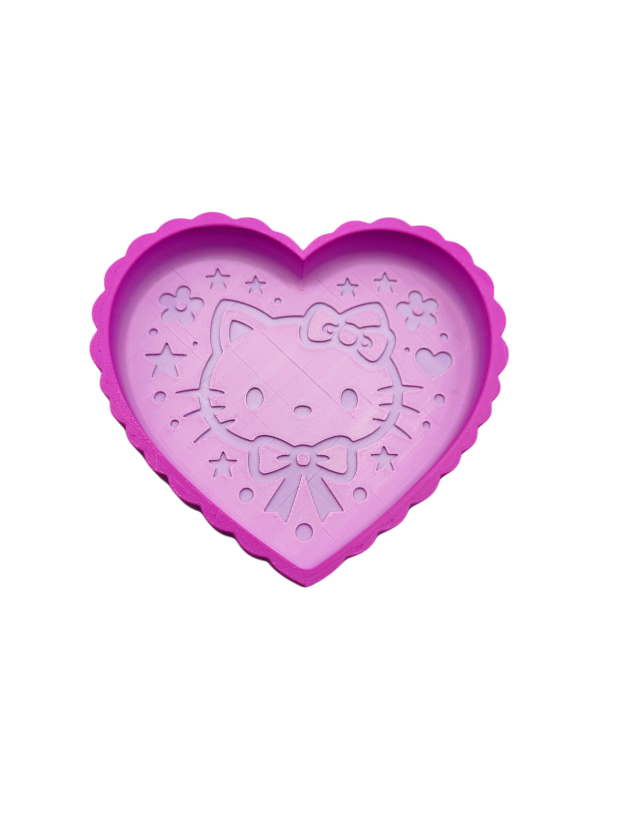 Pink Heart Kitty Trinket Dish – Y2K Scalloped Jewelry Tray & Vanity Catchall